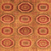 Square Machine Washable Abstract Orange Modern Area Rugs, wshabs4167org