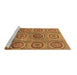 Sideview of Machine Washable Abstract Brown Modern Rug, wshabs4167brn