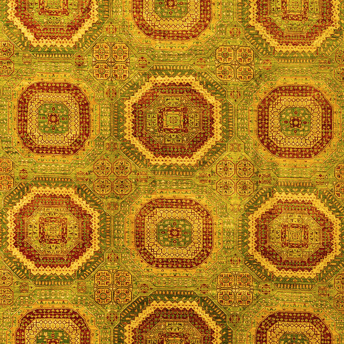 Machine Washable Abstract Yellow Modern Rug, wshabs4167yw