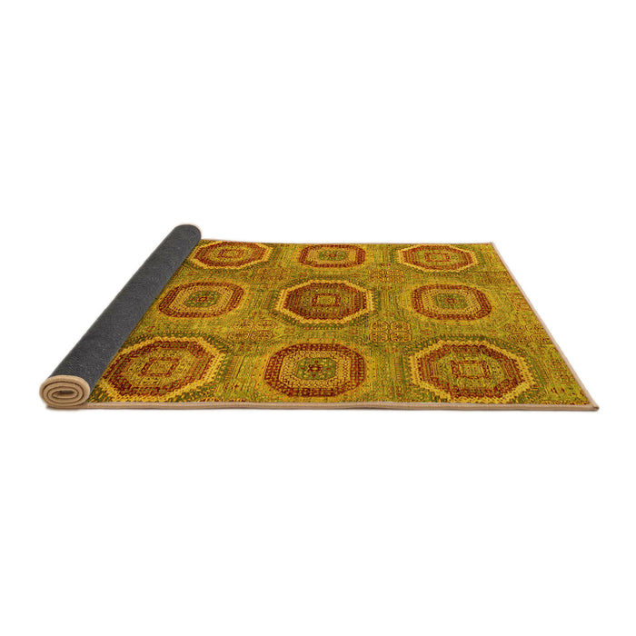 Sideview of Abstract Yellow Modern Rug, abs4167yw