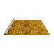 Sideview of Machine Washable Abstract Yellow Modern Rug, wshabs4167yw