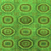 Square Machine Washable Abstract Green Modern Area Rugs, wshabs4167grn