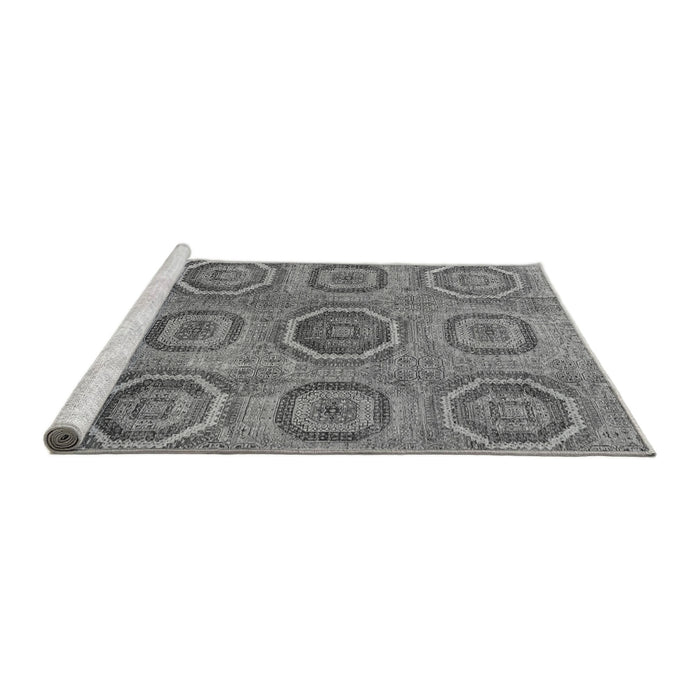 Sideview of Machine Washable Abstract Gray Modern Rug, wshabs4167gry
