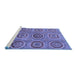 Sideview of Machine Washable Abstract Blue Modern Rug, wshabs4167blu