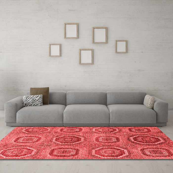 Modern Red Washable Rugs