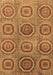 Machine Washable Abstract Brown Modern Rug, wshabs4167brn