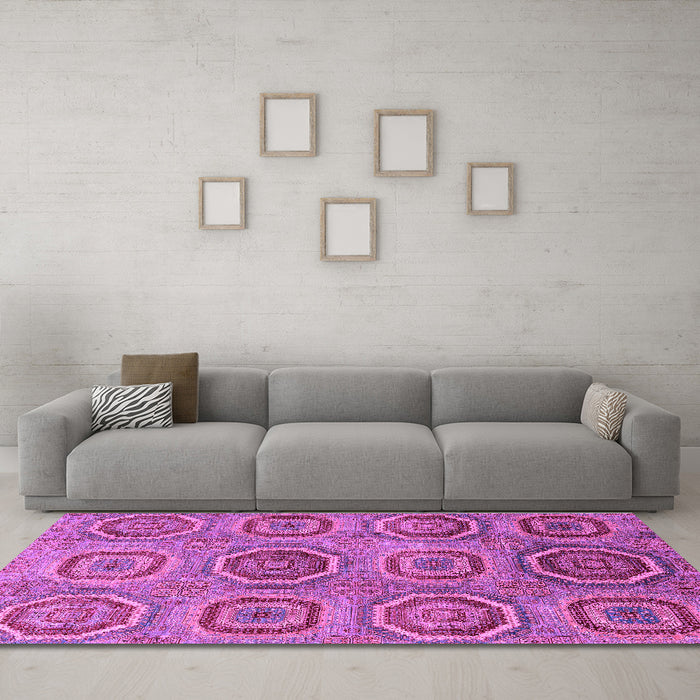 Machine Washable Abstract Purple Modern Area Rugs in a Living Room, wshabs4167pur