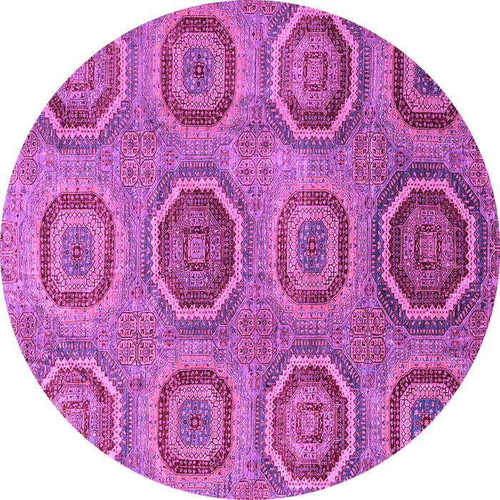 Round Abstract Purple Modern Rug, abs4167pur