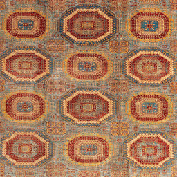 Square Machine Washable Abstract Metallic Gold Rug, wshabs4167