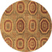 Round Abstract Brown Modern Rug, abs4167brn