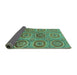 Sideview of Abstract Turquoise Modern Rug, abs4167turq