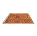 Sideview of Machine Washable Abstract Orange Modern Area Rugs, wshabs4167org