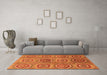 Machine Washable Abstract Orange Modern Area Rugs in a Living Room, wshabs4167org