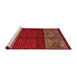 Sideview of Machine Washable Abstract Chestnut Red Rug, wshabs4168