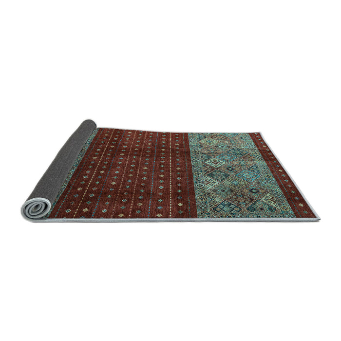 Sideview of Southwestern Light Blue Country Rug, abs4168lblu