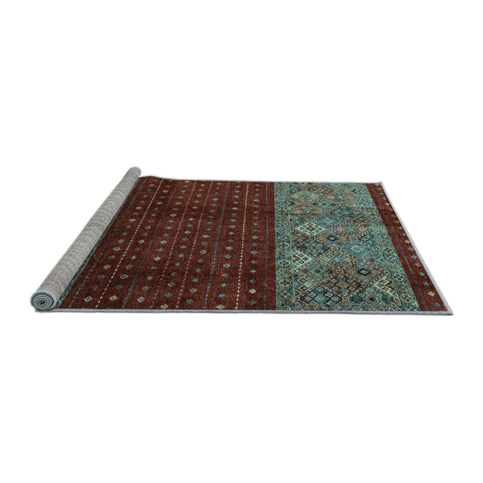 Sideview of Machine Washable Southwestern Light Blue Country Rug, wshabs4168lblu
