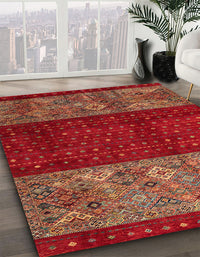 Abstract Chestnut Red Southwestern Rug, abs4168