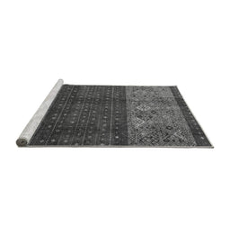 Sideview of Machine Washable Southwestern Gray Country Rug, wshabs4168gry