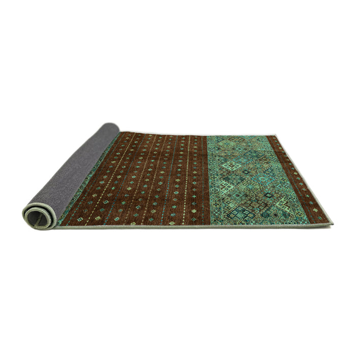 Sideview of Southwestern Turquoise Country Rug, abs4168turq