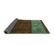 Sideview of Southwestern Turquoise Country Rug, abs4168turq