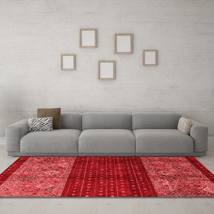 Country Red Washable Rugs