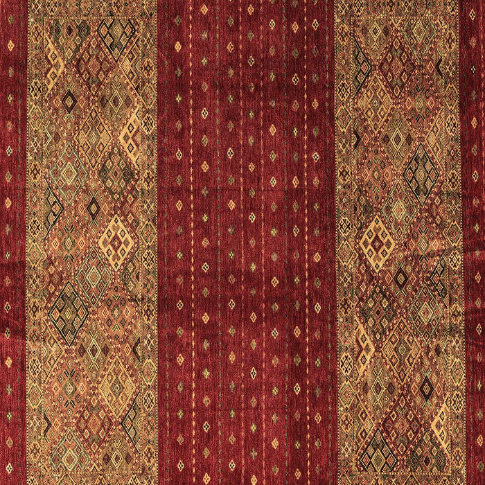 Square Machine Washable Southwestern Brown Country Rug, wshabs4168brn