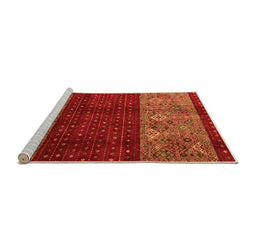 Sideview of Machine Washable Southwestern Orange Country Area Rugs, wshabs4168org