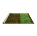 Sideview of Machine Washable Southwestern Green Country Area Rugs, wshabs4168grn