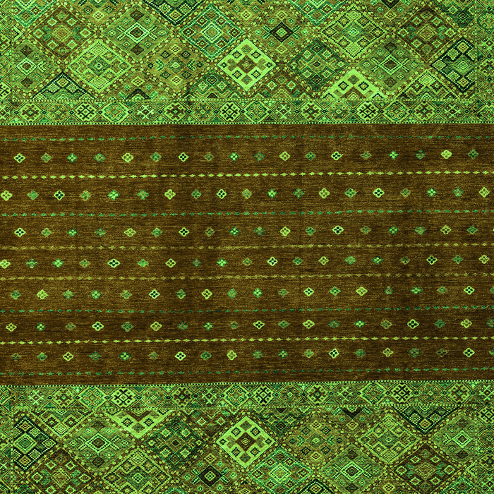Machine Washable Southwestern Green Country Area Rugs, wshabs4168grn