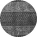 Round Southwestern Gray Country Rug, abs4168gry