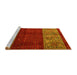 Sideview of Machine Washable Southwestern Yellow Country Rug, wshabs4168yw