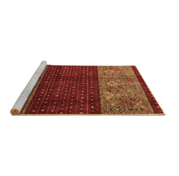 Sideview of Machine Washable Southwestern Brown Country Rug, wshabs4168brn