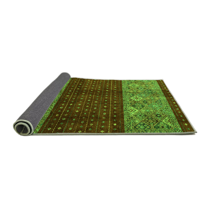 Sideview of Southwestern Green Country Rug, abs4168grn