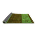 Sideview of Southwestern Green Country Rug, abs4168grn