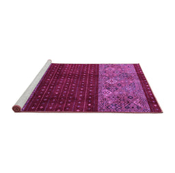 Sideview of Machine Washable Southwestern Purple Country Area Rugs, wshabs4168pur
