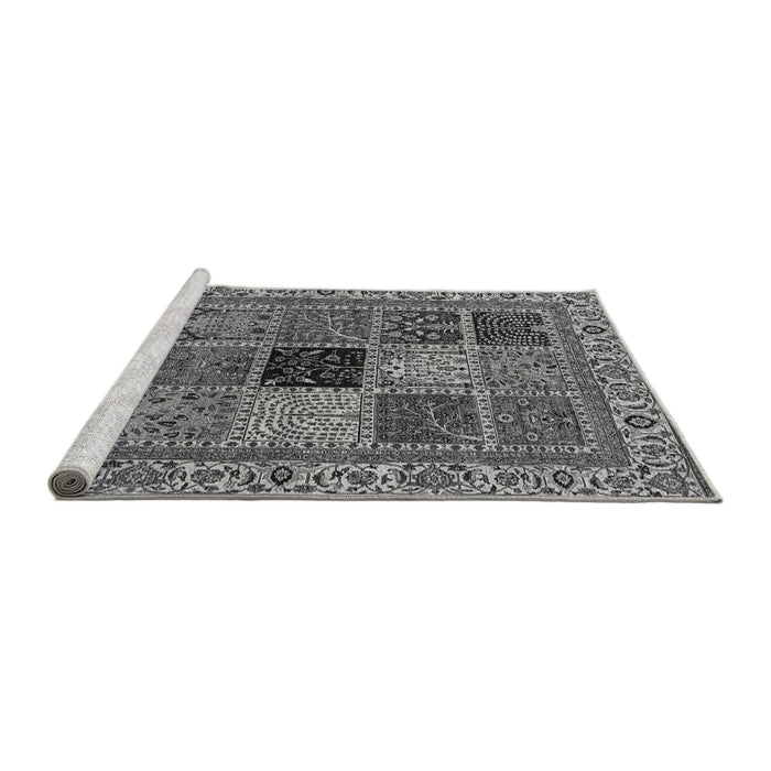 Sideview of Machine Washable Abstract Gray Modern Rug, wshabs4169gry