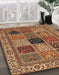 Abstract Saffron Red Modern Rug in Family Room, abs4169