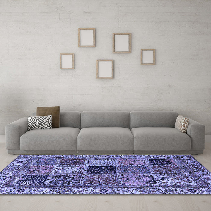 Machine Washable Abstract Blue Modern Rug in a Living Room, wshabs4169blu