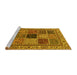 Sideview of Machine Washable Abstract Yellow Modern Rug, wshabs4169yw