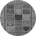 Round Abstract Gray Modern Rug, abs4169gry