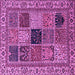 Square Machine Washable Abstract Purple Modern Area Rugs, wshabs4169pur