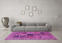 Machine Washable Abstract Purple Modern Rug, wshabs4169pur