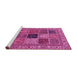 Sideview of Machine Washable Abstract Pink Modern Rug, wshabs4169pnk