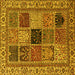 Square Abstract Yellow Modern Rug, abs4169yw