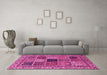 Machine Washable Abstract Pink Modern Rug in a Living Room, wshabs4169pnk