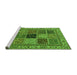 Sideview of Machine Washable Abstract Green Modern Area Rugs, wshabs4169grn