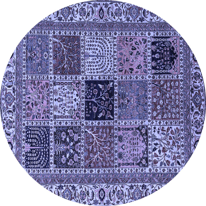 Round Machine Washable Abstract Blue Modern Rug, wshabs4169blu
