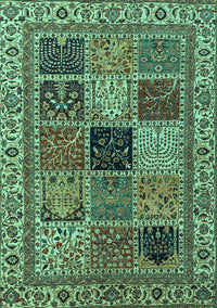 Abstract Turquoise Modern Rug, abs4169turq