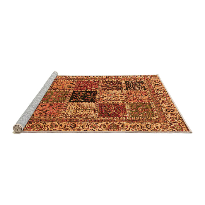 Sideview of Machine Washable Abstract Orange Modern Area Rugs, wshabs4169org