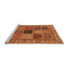 Sideview of Machine Washable Abstract Orange Modern Area Rugs, wshabs4169org